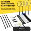 imageBAGAIL Outdoor Badminton Net Set with AntiSag Winch System  Official Size 20ft x 5ft 4 Rackets 3 Shuttlecocks Durable PE Net ampamp Carry Bag for Backyard Beach Family GamesBlue