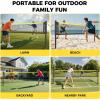 imageBAGAIL Outdoor Badminton Net Set with AntiSag Winch System  Official Size 20ft x 5ft 4 Rackets 3 Shuttlecocks Durable PE Net ampamp Carry Bag for Backyard Beach Family GamesYellow