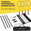 imageBAGAIL Outdoor Badminton Net Set with AntiSag Winch System  Official Size 20ft x 5ft 4 Rackets 3 Shuttlecocks Durable PE Net ampamp Carry Bag for Backyard Beach Family GamesRed