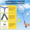 imageBAGAIL Outdoor Badminton Net Set with AntiSag Winch System  Official Size 20ft x 5ft 4 Rackets 3 Shuttlecocks Durable PE Net ampamp Carry Bag for Backyard Beach Family GamesRed