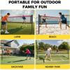 imageBAGAIL Outdoor Badminton Net Set with AntiSag Winch System  Official Size 20ft x 5ft 4 Rackets 3 Shuttlecocks Durable PE Net ampamp Carry Bag for Backyard Beach Family GamesRed
