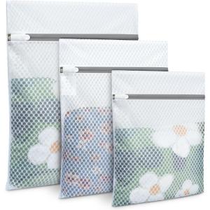 imageBAGAIL Laundry Bags Mesh Wash Bag for Intimates Lingerie and Delicates3PcsHoneycomb3MWhiteHoneycomb