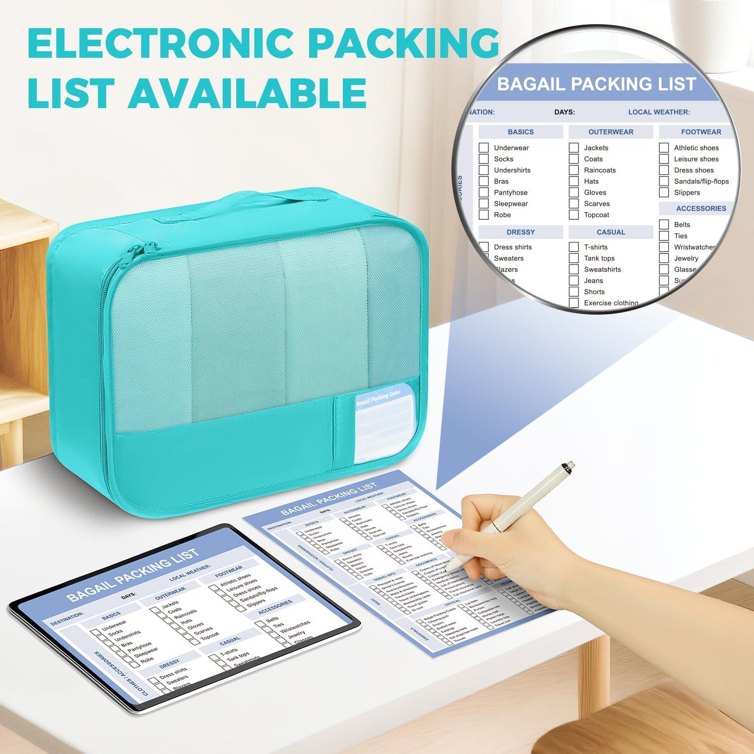 imageBAGAIL 9 Set Packing Cubes Luggage Packing Organizers for Travel AccessoriesBlue Green