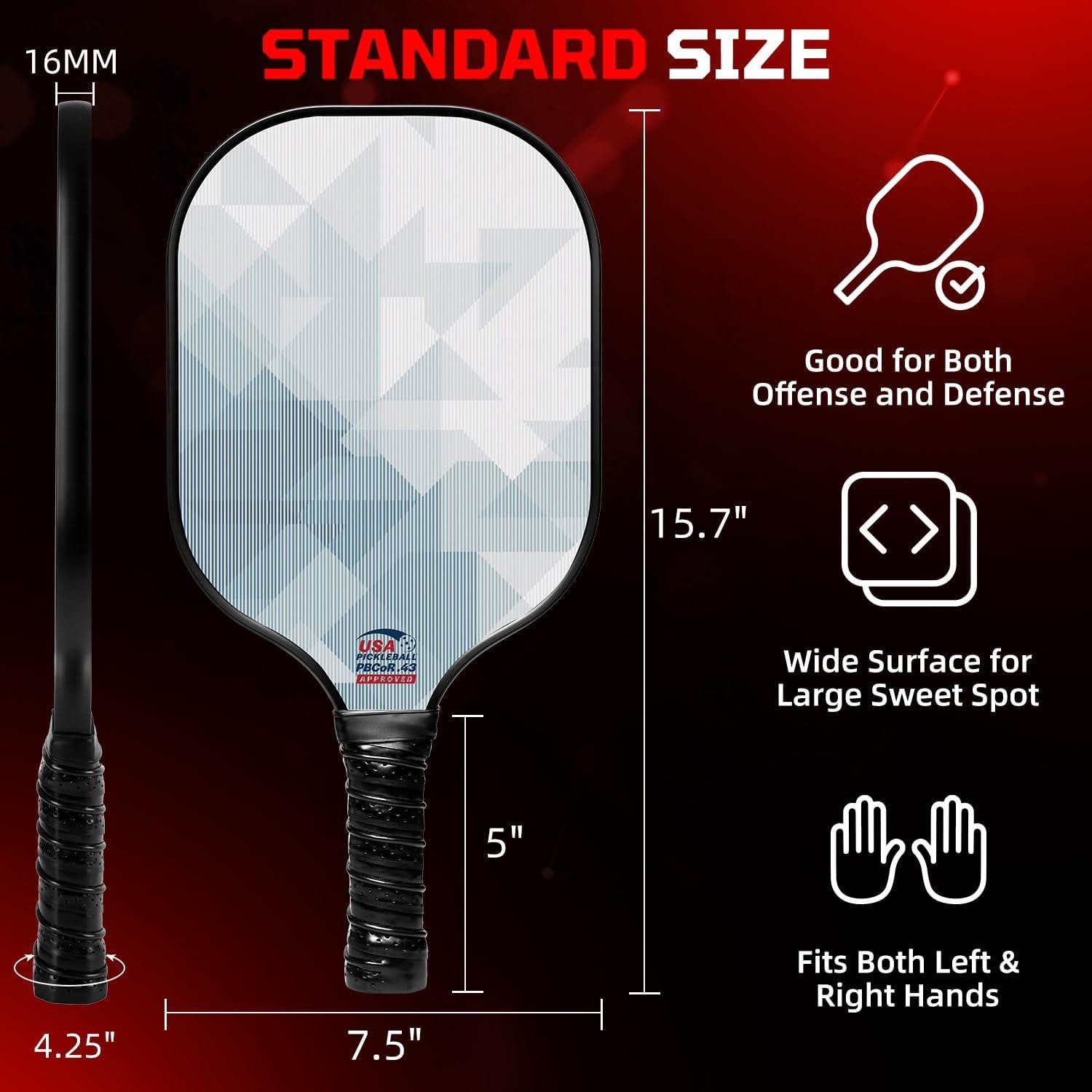 imageBAGAIL Pickleball Paddles USAPA Approved Fiberglass Surface Pickleball Set Lightweight Pickle Ball Rackets with 4 Balls 1 Bag Designed in California for Traction and StabilityPuzzle