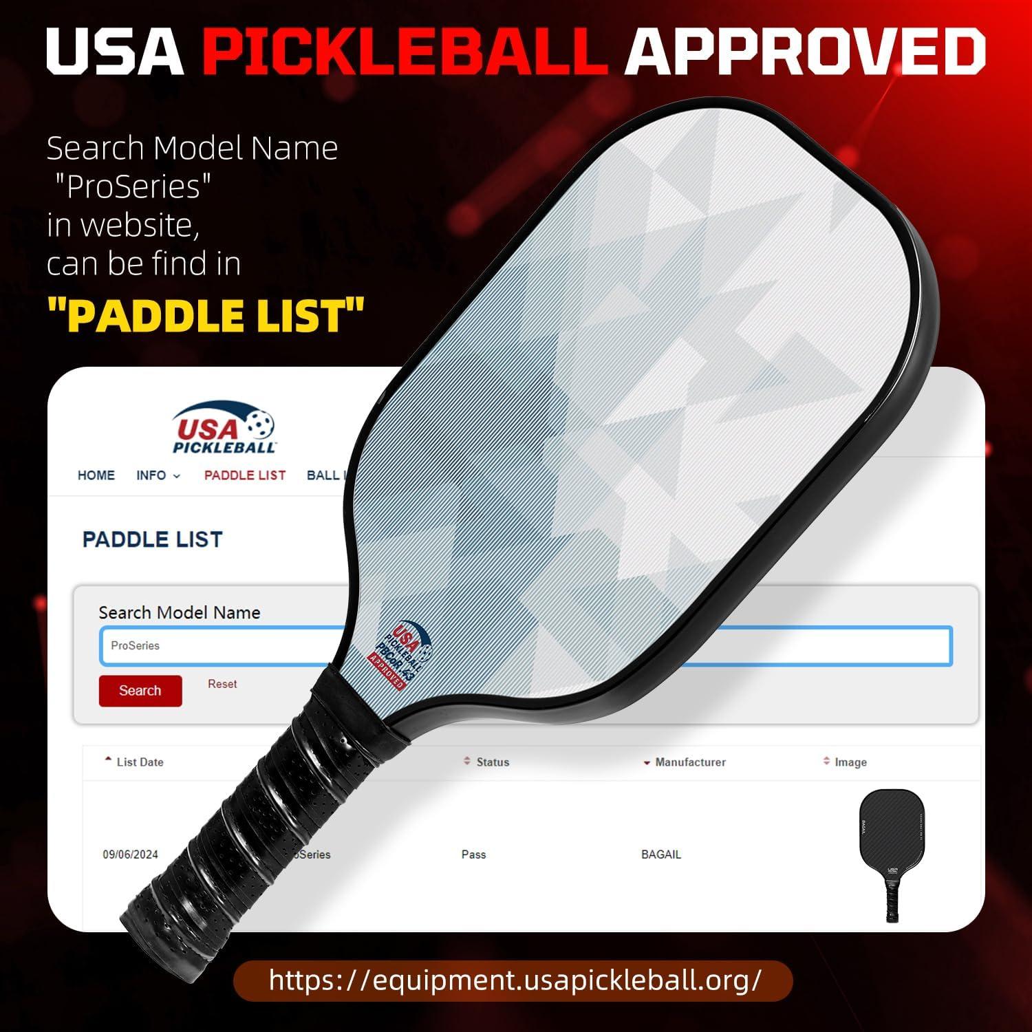 imageBAGAIL Pickleball Paddles USAPA Approved Fiberglass Surface Pickleball Set Lightweight Pickle Ball Rackets with 4 Balls 1 Bag Designed in California for Traction and StabilityPuzzle
