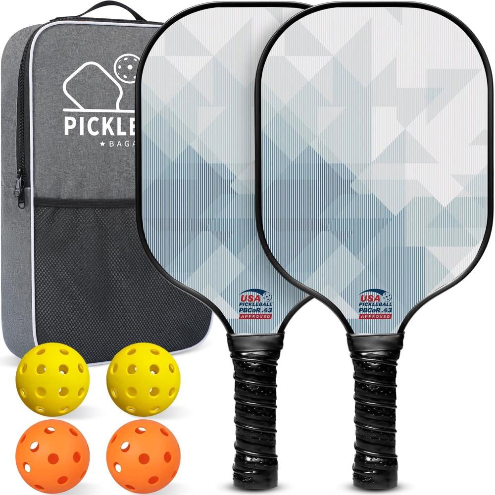 imageBAGAIL Pickleball Paddles USAPA Approved Fiberglass Surface Pickleball Set Lightweight Pickle Ball Rackets with 4 Balls 1 Bag Designed in California for Traction and StabilityPuzzle