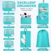 imageBAGAIL 9 Set Packing Cubes Luggage Packing Organizers for Travel AccessoriesBlue Green