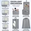 imageBAGAIL 9 Set Packing Cubes Luggage Packing Organizers for Travel AccessoriesPewter Color