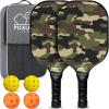 imageBAGAIL Pickleball Paddles USAPA Approved Fiberglass Surface Pickleball Set Lightweight Pickle Ball Rackets with 4 Balls 1 Bag Designed in California for Traction and StabilityCamouflage