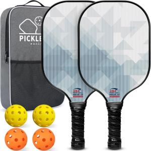 imageBAGAIL Pickleball Paddles USAPA Approved Fiberglass Surface Pickleball Set Lightweight Pickle Ball Rackets with 4 Balls 1 Bag Designed in California for Traction and StabilityPuzzle