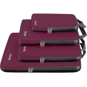 imageBAGAIL 4 Set6 Set8 Set Compression Packing Cubes Travel Accessories Expandable Packing Organizers Half Mesh 6Pink4Burgundy
