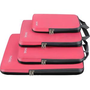 imageBAGAIL 4 Set6 Set8 Set Compression Packing Cubes Travel Accessories Expandable Packing Organizers Half Mesh 6Pink4Coral