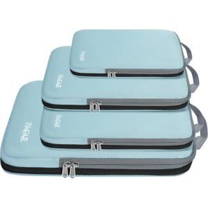 imageBAGAIL 4 Set6 Set8 Set Compression Packing Cubes Travel Accessories Expandable Packing Organizers Half Mesh 6Pink4Dusty Blue