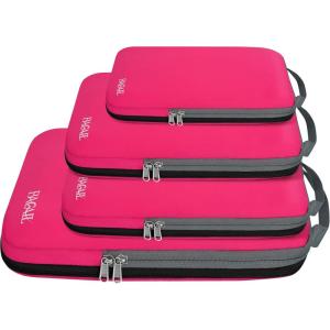 imageBAGAIL 4 Set6 Set8 Set Compression Packing Cubes Travel Accessories Expandable Packing Organizers Half Mesh 6Pink4Fuchsia