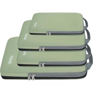 imageBAGAIL 4 Set6 Set8 Set Compression Packing Cubes Travel Accessories Expandable Packing Organizers Half Mesh 6Pink4Matcha Green