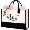 image:imageBAGAIL Initial Tote Bag Personalized Birthday Gifts for Women Teacher Friends Mom Wedding Monogrammed Beach BagIvory1pcs