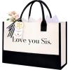 image:imageBAGAIL Initial Tote Bag Personalized Birthday Gifts for Women Teacher Friends Mom Wedding Monogrammed Beach BagIvory1pcs