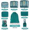 image:imageBAGAIL 8 Set Packing Cubes Luggage Packing Organizer Bags for Travel AccessoriesBlue paisleyAqua Color