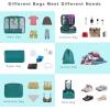 image:imageBAGAIL 8 Set Packing Cubes Luggage Packing Organizer Bags for Travel AccessoriesBlue paisleyAqua Color