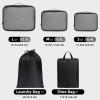 image:imageBAGAIL 8 Set Packing Cubes Luggage Packing Organizer Bags for Travel AccessoriesBlue paisleyBlack