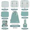 image:imageBAGAIL 8 Set Packing Cubes Luggage Packing Organizer Bags for Travel AccessoriesBlue paisleyDusty Blue