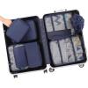 image:imageBAGAIL 8 Set Packing Cubes Luggage Packing Organizer Bags for Travel AccessoriesBlue paisleyIndigo