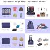 image:imageBAGAIL 8 Set Packing Cubes Luggage Packing Organizer Bags for Travel AccessoriesBlue paisleyIndigo