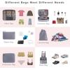 image:imageBAGAIL 8 Set Packing Cubes Luggage Packing Organizer Bags for Travel AccessoriesBlue paisleyPewter Color