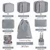 image:imageBAGAIL 8 Set Packing Cubes Luggage Packing Organizer Bags for Travel AccessoriesBlue paisleyPewter Color