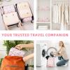 image:imageBAGAIL 8 Set Packing Cubes Luggage Packing Organizer Bags for Travel AccessoriesBlue paisleyPink Flamingo