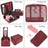 image:imageBAGAIL 8 Set Packing Cubes Luggage Packing Organizer Bags for Travel AccessoriesBlue paisleyWine Red
