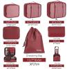image:imageBAGAIL 8 Set Packing Cubes Luggage Packing Organizer Bags for Travel AccessoriesBlue paisleyWine Red