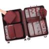 image:imageBAGAIL 8 Set Packing Cubes Luggage Packing Organizer Bags for Travel AccessoriesBlue paisleyWine Red