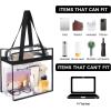 image:imageBAGAIL Clear Bags 12x6x12 Stadium Approved Clear Tote Bag with Zipper Closure Crossbody Shoulder Bag with Adjustable StrapBlack