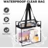 image:imageBAGAIL Clear Bags 12x6x12 Stadium Approved Clear Tote Bag with Zipper Closure Crossbody Shoulder Bag with Adjustable StrapBlack