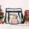 image:imageBAGAIL Clear Bags 12x6x12 Stadium Approved Clear Tote Bag with Zipper Closure Crossbody Shoulder Bag with Adjustable StrapBlack