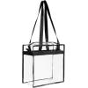 image:imageBAGAIL Clear Bags 12x6x12 Stadium Approved Clear Tote Bag with Zipper Closure Crossbody Shoulder Bag with Adjustable StrapBlack Two Pack