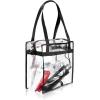 image:imageBAGAIL Clear Bags 12x6x12 Stadium Approved Clear Tote Bag with Zipper Closure Crossbody Shoulder Bag with Adjustable StrapBlack Two Pack