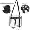 image:imageBAGAIL Clear Bags 12x6x12 Stadium Approved Clear Tote Bag with Zipper Closure Crossbody Shoulder Bag with Adjustable StrapBlack Two Pack