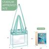 image:imageBAGAIL Clear Bags 12x6x12 Stadium Approved Clear Tote Bag with Zipper Closure Crossbody Shoulder Bag with Adjustable StrapDusty Blue