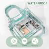 image:imageBAGAIL Clear Bags 12x6x12 Stadium Approved Clear Tote Bag with Zipper Closure Crossbody Shoulder Bag with Adjustable StrapDusty Blue
