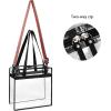 image:imageBAGAIL Clear Bags 12x6x12 Stadium Approved Clear Tote Bag with Zipper Closure Crossbody Shoulder Bag with Adjustable StrapEthnic Arrow