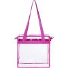 image:imageBAGAIL Clear Bags 12x6x12 Stadium Approved Clear Tote Bag with Zipper Closure Crossbody Shoulder Bag with Adjustable StrapFushcia