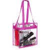 image:imageBAGAIL Clear Bags 12x6x12 Stadium Approved Clear Tote Bag with Zipper Closure Crossbody Shoulder Bag with Adjustable StrapFushcia