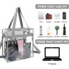 image:imageBAGAIL Clear Bags 12x6x12 Stadium Approved Clear Tote Bag with Zipper Closure Crossbody Shoulder Bag with Adjustable StrapGrey