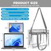 image:imageBAGAIL Clear Bags 12x6x12 Stadium Approved Clear Tote Bag with Zipper Closure Crossbody Shoulder Bag with Adjustable StrapGrey