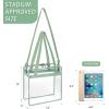 image:imageBAGAIL Clear Bags 12x6x12 Stadium Approved Clear Tote Bag with Zipper Closure Crossbody Shoulder Bag with Adjustable StrapMatcha Green