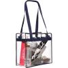 image:imageBAGAIL Clear Bags 12x6x12 Stadium Approved Clear Tote Bag with Zipper Closure Crossbody Shoulder Bag with Adjustable StrapNavy