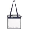 image:imageBAGAIL Clear Bags 12x6x12 Stadium Approved Clear Tote Bag with Zipper Closure Crossbody Shoulder Bag with Adjustable StrapNavy