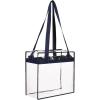 image:imageBAGAIL Clear Bags 12x6x12 Stadium Approved Clear Tote Bag with Zipper Closure Crossbody Shoulder Bag with Adjustable StrapNavy